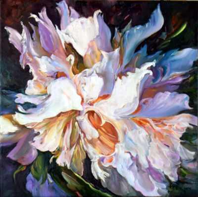 Natalia Charapova, Oil on Canvas, Peony Moment 1