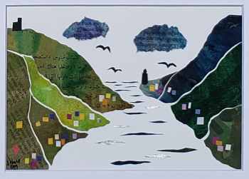 joy hecht, collage of harbor gulls