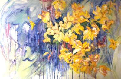 Brenda McClellan Original oil painting, Blast of Yellow.